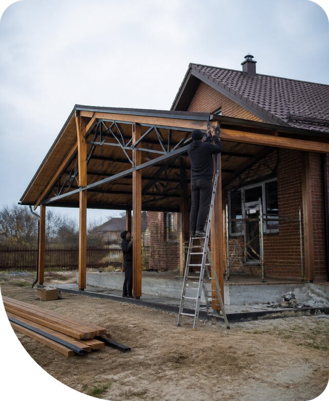 Пристройка навеса к дому и участку в Шахтах под ключ